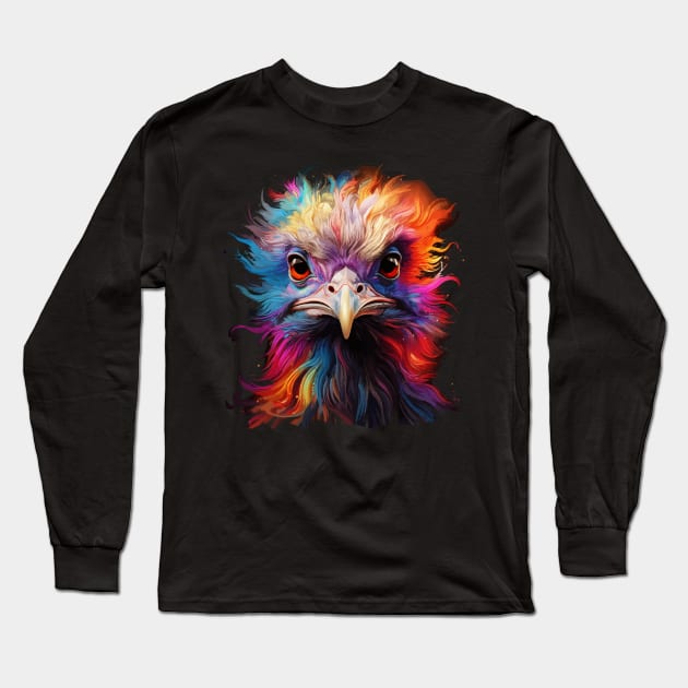 Ostrich Rainbow Long Sleeve T-Shirt by JH Mart